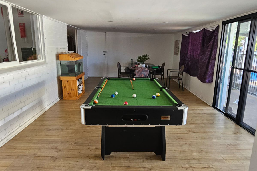 room with a pool table